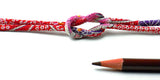 Chirimen Fabric Cord - 1/9in Cherry Kanoko Dots on Red (Quantity) 1=1yard