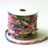 Chirimen Fabric Cord - 1/9in Cherry Kanoko Dots on Purple (Quantity) 1=1yard