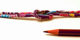 Chirimen Fabric Cord - 1/9in Cherry Kanoko Dots on Purple (Quantity) 1=1yard