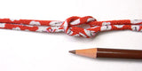 Chirimen Fabric Cord - 1/9in Romantic Cherry Blossoms on Red (Quantity) 1=1yard