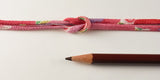 Chirimen Fabric Cord - 1/9in Cute Peonies Red/Dark Pink (Quantity) 1=1yard