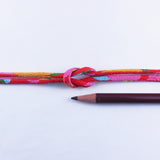 Chirimen Fabric Cord - 1/9in Plump Peonies Red (Quantity) 1=1yard