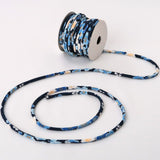 Chirimen Fabric Cord - 1/9in Spring Blossoms Navy (Quantity) 1=1yard