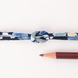Chirimen Fabric Cord - 1/9in Spring Blossoms Navy (Quantity) 1=1yard