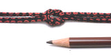 Chirimen Fabric Cord - 1/9in Red Kanoko Dots on Black (Quantity) 1=1yard