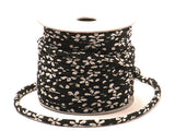Chirimen Fabric Cord - 1/9in White Cherry Blossoms on Black (Quantity) 1=1yard