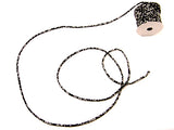 Chirimen Fabric Cord - 1/9in White Cherry Blossoms on Black (Quantity) 1=1yard