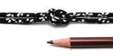 Chirimen Fabric Cord - 1/9in White Cherry Blossoms on Black (Quantity) 1=1yard