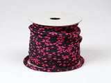 Chirimen Fabric Cord - 1/9in Pink Cherry Blossoms on Dark Navy (Quantity) 1=1yard