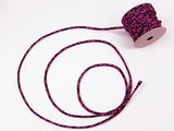 Chirimen Fabric Cord - 1/9in Pink Cherry Blossoms on Dark Navy (Quantity) 1=1yard