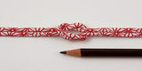 Chirimen Fabric Cord - 1/9in Asanoha Star Pattern Red/White (Quantity) 1=1yard
