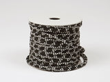 Chirimen Fabric Cord - 1/9in Dotted Kagome Lattice Pattern on Black (Quantity) 1=1yard
