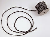 Chirimen Fabric Cord - 1/9in Dotted Kagome Lattice Pattern on Black (Quantity) 1=1yard