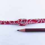 Chirimen Fabric Cord - 1/9in Hikita Dots Red (Quantity) 1=1yard
