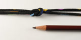 Chirimen Fabric Cord - 1/9in Colorful Dots on Black (Quantity) 1=1yard