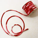 Chirimen Fabric Cord - 1/9in Modern Peonies Red (Quantity) 1=1yard