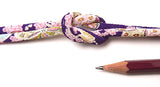 Chirimen Fabric Cord - 1/8in Tiny Cherry Blossoms on Purple (Quantity) 1=1yard