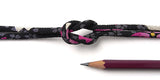 Chirimen Fabric Cord - 1/8in Cherry Blossoms on Black (Quantity) 1=1yard