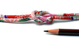Chirimen Fabric Cord - 1/8in Cherry Kanoko Dots on Red (Quantity) 1=1yard