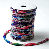 Chirimen Fabric Cord - 1/8in Cherry Kanoko Dots on Purple (Quantity) 1=1yard