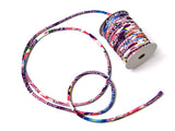 Chirimen Fabric Cord - 1/8in Cherry Kanoko Dots on Purple (Quantity) 1=1yard