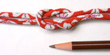 Chirimen Fabric Cord - 1/8in Romantic Cherry Blossoms on Red (Quantity) 1=1yard