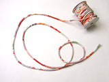 Chirimen Fabric Cord - 1/8in Japanese Floral Waves Red (Quantity) 1=1yard