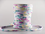Chirimen Fabric Cord - 1/8in Cute Peonies Pink (Quantity) 1=1yard