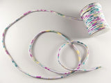 Chirimen Fabric Cord - 1/8in Cute Peonies Pink (Quantity) 1=1yard