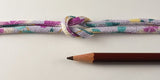 Chirimen Fabric Cord - 1/8in Cute Peonies Pink (Quantity) 1=1yard