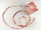 Chirimen Fabric Cord - 1/8in Double Cherry Blossoms in Red (Quantity) 1＝1yard