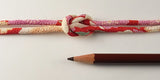 Chirimen Fabric Cord - 1/8in Double Cherry Blossoms in Red (Quantity) 1=1yard