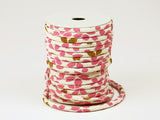 Chirimen Fabric Cord - 1/8in Adorable Cherry Blossoms White (Quantity) 1=1yard
