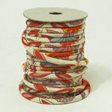 Chirimen Fabric Cord - 1/8in Mums in Shippo Circles Ivory (Quantity) 1=1yard