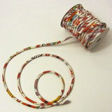 Chirimen Fabric Cord - 1/8in Mums in Shippo Circles Ivory (Quantity) 1=1yard