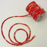 Chirimen Fabric Cord - 1/8in Perky Cherry Blossoms Red (Quantity) 1=1yard