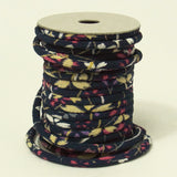 Chirimen Fabric Cord - 1/8in Perky Cherry Blossoms Navy (Quantity) 1=1yard