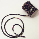 Chirimen Fabric Cord - 1/8in Perky Cherry Blossoms Navy (Quantity) 1=1yard