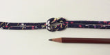 Chirimen Fabric Cord - 1/8in Perky Cherry Blossoms Navy (Quantity) 1=1yard