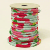 Chirimen Fabric Cord - 1/8in Plump Peonies Light Blue (Quantity) 1=1yard
