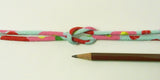 Chirimen Fabric Cord - 1/8in Plump Peonies Light Blue (Quantity) 1=1yard