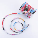 Chirimen Fabric Cord - 1/8in Gorgeous Mums Black (Quantity) 1=1yard