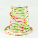 Chirimen Fabric Cord - 1/8in Spring Blossoms Yellow-Green (Quantity) 1=1yard