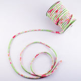 Chirimen Fabric Cord - 1/8in Spring Blossoms Yellow-Green (Quantity) 1=1yard