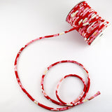 Chirimen Fabric Cord - 1/8in Spring Blossoms Red (Quantity) 1=1yard