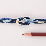 Chirimen Fabric Cord - 1/8in Spring Blossoms Navy (Quantity) 1=1yard