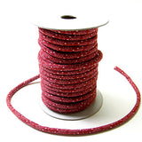 Cotton Fabric Cord - 1/8in Bamboo Leaves on Wine (Quantity) 1=1yard