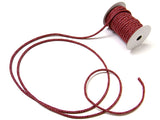 Cotton Fabric Cord - 1/8in Bamboo Leaves on Wine (Quantity) 1=1yard