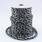 Chirimen Fabric Cord - 1/8in Mums & Curving Lines (Quantity) 1=1yard