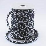 Chirimen Fabric Cord - 1/8in Arabesque Pattern Navy (Quantity) 1=1yard